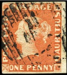 Stamp of Mauritius » 1848-59 Post Paid Issue » Early Impressions (SG 6-9) 1848-59 Post Paid 1d early impression used group