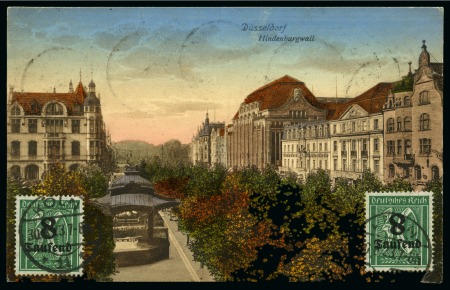 Stamp of Germany » German Empire » German Empire, 1918/23 inflation issues German Reich Inflation 8Tausend inverted surcharge numeral