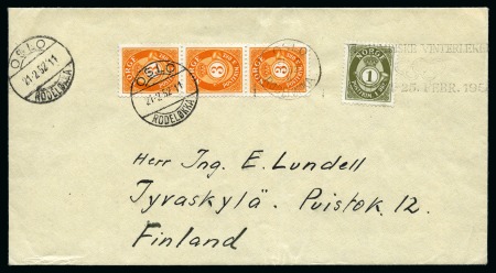 Stamp of Olympics » 1952 Oslo 1952 Oslo. Oslo / Rodeloka Olympic slogan machine cancel