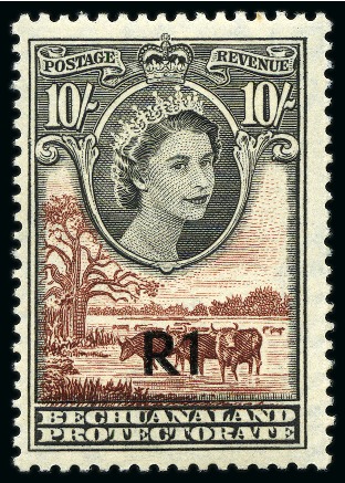 Stamp of Bechuanaland » British Bechuanaland 1961 1R on 10c (type 1) mint nh