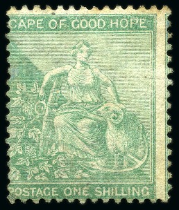 Stamp of South Africa » Cape of Good Hope 1864-77 1s Green with reverse Crown CC watermark, 