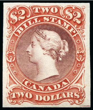 Stamp of Canada Bill Stamp $2 red and violet plate proof