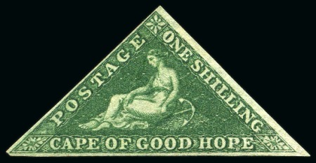 Stamp of South Africa » Cape of Good Hope 1855-63 1s Deep Dark Green unused