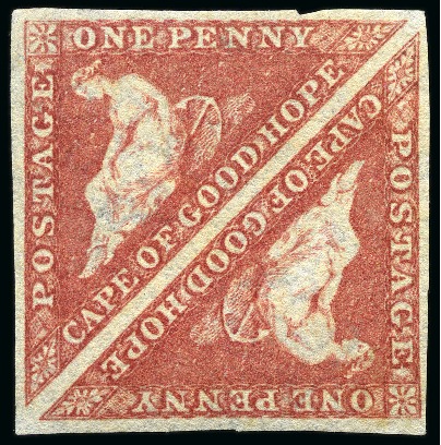 Stamp of South Africa » Cape of Good Hope 1855-63 1d Deep Rose-Red unused pair