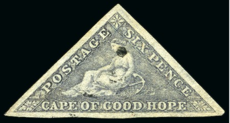 Stamp of South Africa » Cape of Good Hope 1855-63 6d Slate-Lilac on blued paper used