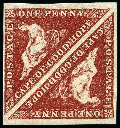 Stamp of South Africa » Cape of Good Hope 1863-64 1d Deep Carmine-Red mint pair