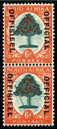 Stamp of South Africa » Union & Republic of South Africa OFFICIALS: 1935-49 6d mint with "falling ladder" variety