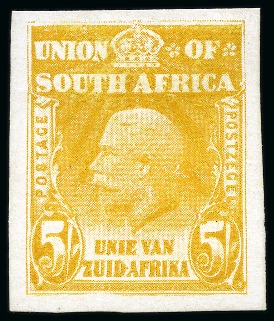Stamp of South Africa » Union & Republic of South Africa 1911 (Jan) 1d, 3d and 5s "Mackay" unadopted essays in yellow