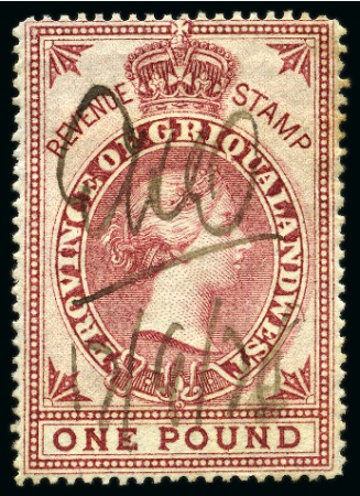 Stamp of South Africa » Griqualand West 1879 Revenue Stamp £5 blue in used pair