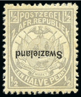 Stamp of Swaziland 1889-90 1/2d Grey with overprint inverted