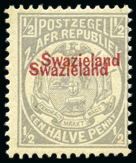 Stamp of Swaziland 1892 1/2d Grey with overprint double