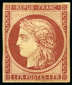 Stamp of France 1849 Ceres réimpression de 1862
