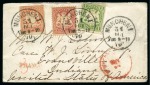 Stamp of German States » Bavaria 1870 (Oct 31) Envelope from Munich to the USA with 1867 18k