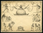 Stamp of Great Britain » 1840 Mulreadys & Caricatures "Fores's Military Envelope" and "Fores's Christmas Envelope" unused