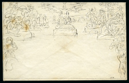 Stamp of Great Britain » 1840 Mulreadys & Caricatures Mulready caricature with “HCK” imprint