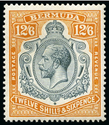 Stamp of Bermuda 1924-32 12s6d Grey & Orange mint lh, very fine (SG