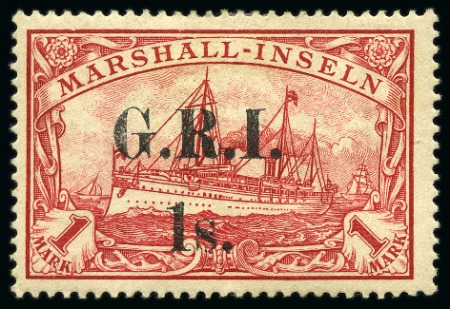 Stamp of New Guinea 1914-15 1s on 1m Carmine (GRI and value 3.5-4mm apart) mint 