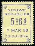 Stamp of South Africa » New Republic 1886-87 2/6 and 5s6d on yellow paper mint og