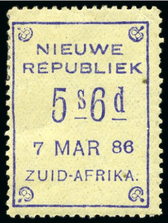 Stamp of South Africa » New Republic 1886-87 2/6 and 5s6d on yellow paper mint og
