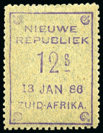 Stamp of South Africa » New Republic 1886-87 12s Violet on blue granite paper mint