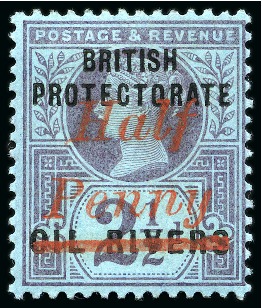 Stamp of Nigerias » Niger Coast Protectorate 1893 1/2d (type 8 in vermilion) on 2 1/2d mint 