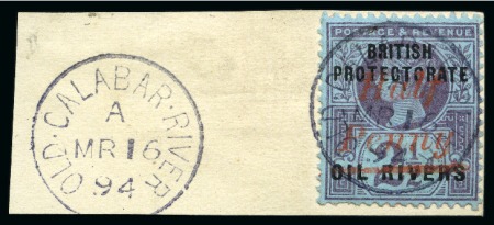Stamp of Nigerias » Niger Coast Protectorate 1893 1/2d (type 8 in vermilion) on 2 1/2d mint 