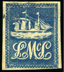 Stamp of Trinidad and Tobago » Trinidad 1847 "Lady McLeod" (5c) blue used