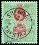 Stamp of Sierra Leone 1880s-1940s, Cancellation collection with postal history and used stamps