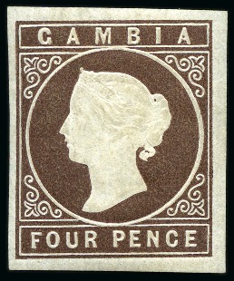 Stamp of Gambia 1869-72 4d Brown mint