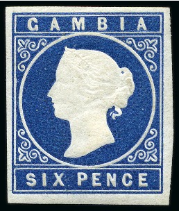 Stamp of Gambia 1869-72 6d Deep Blue unused