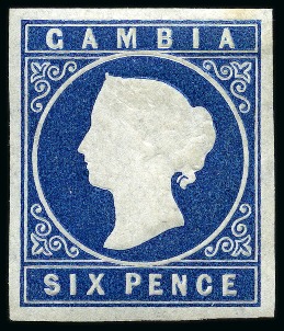 Stamp of Gambia 1874 6d Deep Blue mint