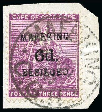Stamp of South Africa » Mafeking 1900 6d on 3d COGH magenta used
