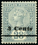 Stamp of Ceylon 1890-92 group of 4 mint varieties