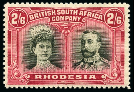 Stamp of Rhodesia 1910-13 Double Heads 2s6d black & crimson mint