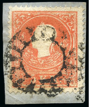 Stamp of Austria » 1859 Issue 1859 Issue 5Kr mute cancel of Pesth
