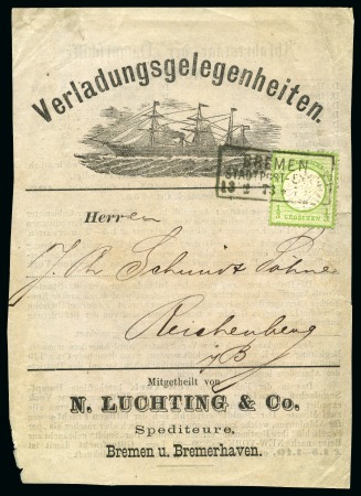 Stamp of Germany » German Empire » German Empire, 1872 Small shield issue 1872-1874 Group of small & large shield covers 