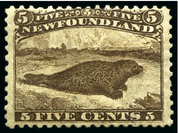 Stamp of Canada » Newfoundland 1865-70 5c Brown mint