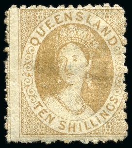 Stamp of Australia » Queensland 1880 10s Bistre-Brown mint