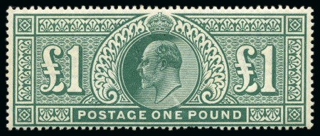 Stamp of Great Britain » King Edward VII 1902-10 £1 green, mint, fine (SG £2'000)