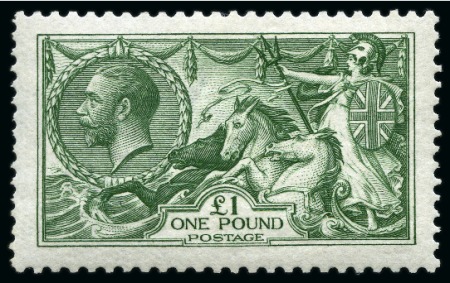 Stamp of Great Britain » King George V 1915 Waterlow £1 green, mint, fine (SG £3'500)