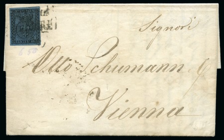 Stamp of Italian States » Parma ITALY - PARMA 1852 40C on folded lettersheet to Vienna