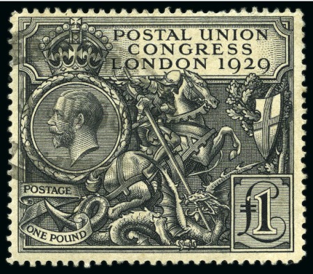 Stamp of Great Britain » King George V 1929 PUC £1 black, used, fine (SG £550)