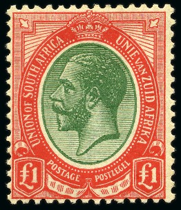 Stamp of South Africa » Union & Republic of South Africa 1913-24 £1 green and red, mint