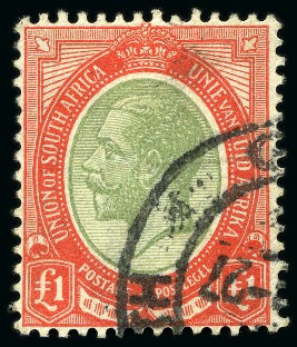 Stamp of South Africa » Union & Republic of South Africa 1913-24 £1 green and red, used