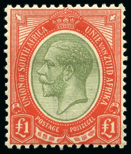 Stamp of South Africa » Union & Republic of South Africa 1913-24 £1 green and red, mint