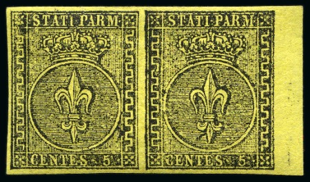 Stamp of Italian States » Parma 1852 Parma 5C margin pair hinged