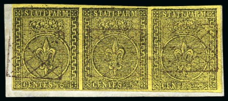 Stamp of Italian States » Parma Parma 10C in horizontal strip of 3, used