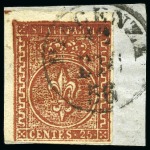 Stamp of Italian States » Parma ITALY - PARMA 1853-1856 15c vermiglion & 25C brown, both on fragments