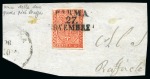Stamp of Italian States » Parma ITALY - PARMA 1853-1856 15c vermiglion & 25C brown, both on fragments