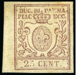 Stamp of Italian States » Parma ITALY - PARMA 1857-1859 15C vermiglion & 25C brown-lilac 